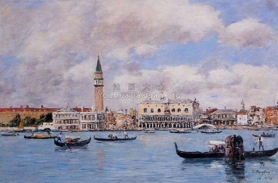Venice, the Campanile, the Ducal Palace and the Piazzetta - 尤金·布丹